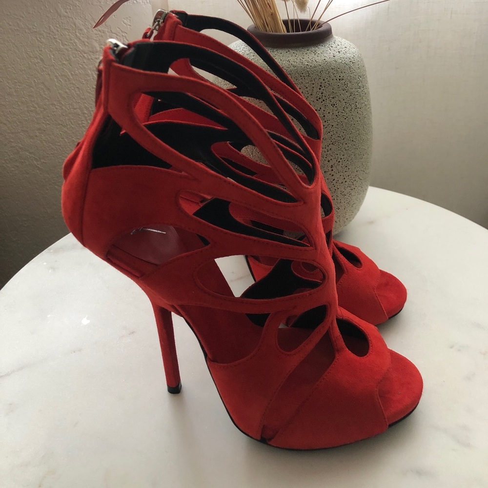 Giuseppe Zanotti Red Butterfly Cut Out Sandals